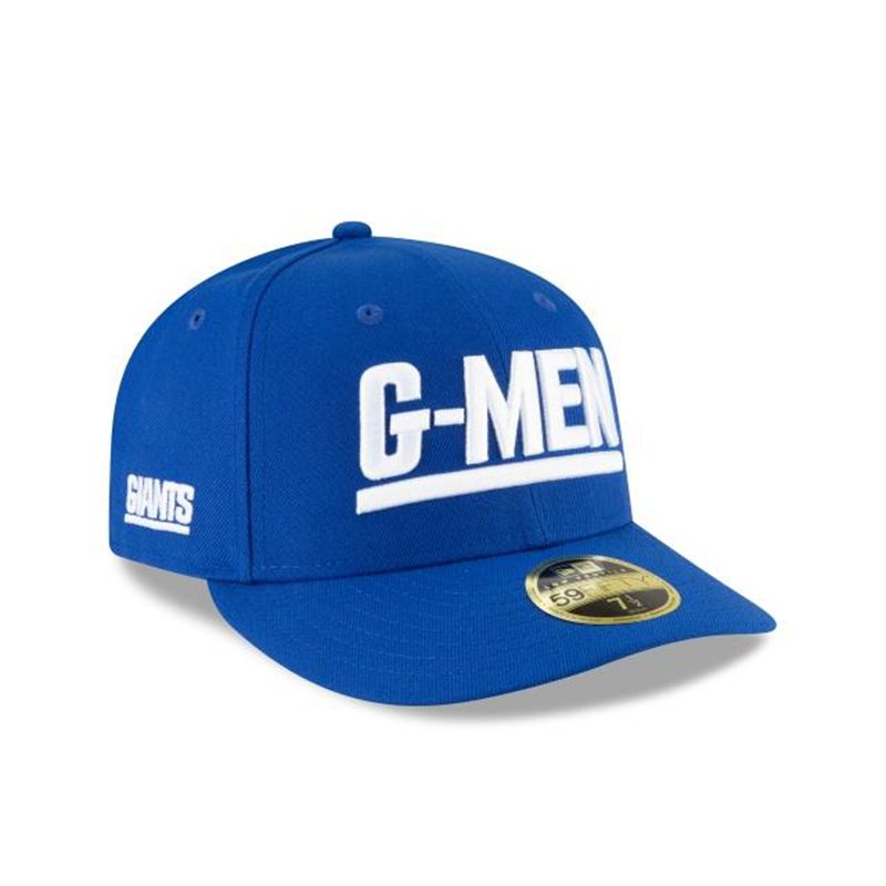 NFL New York Giants Logo Mix Low Profile 59Fifty Fitted (OOD7019) - Blue New Era Caps